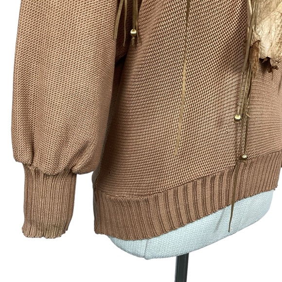 Eco by Pezzoli Milano Italian Leather Overlay Sweater - Picture 8 of 12